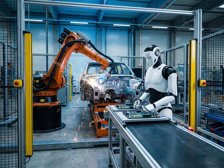 Robot przemysłowy linia produkcyjna