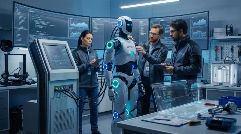 Zespół inżynierów programujących humanoida GPT-OneX